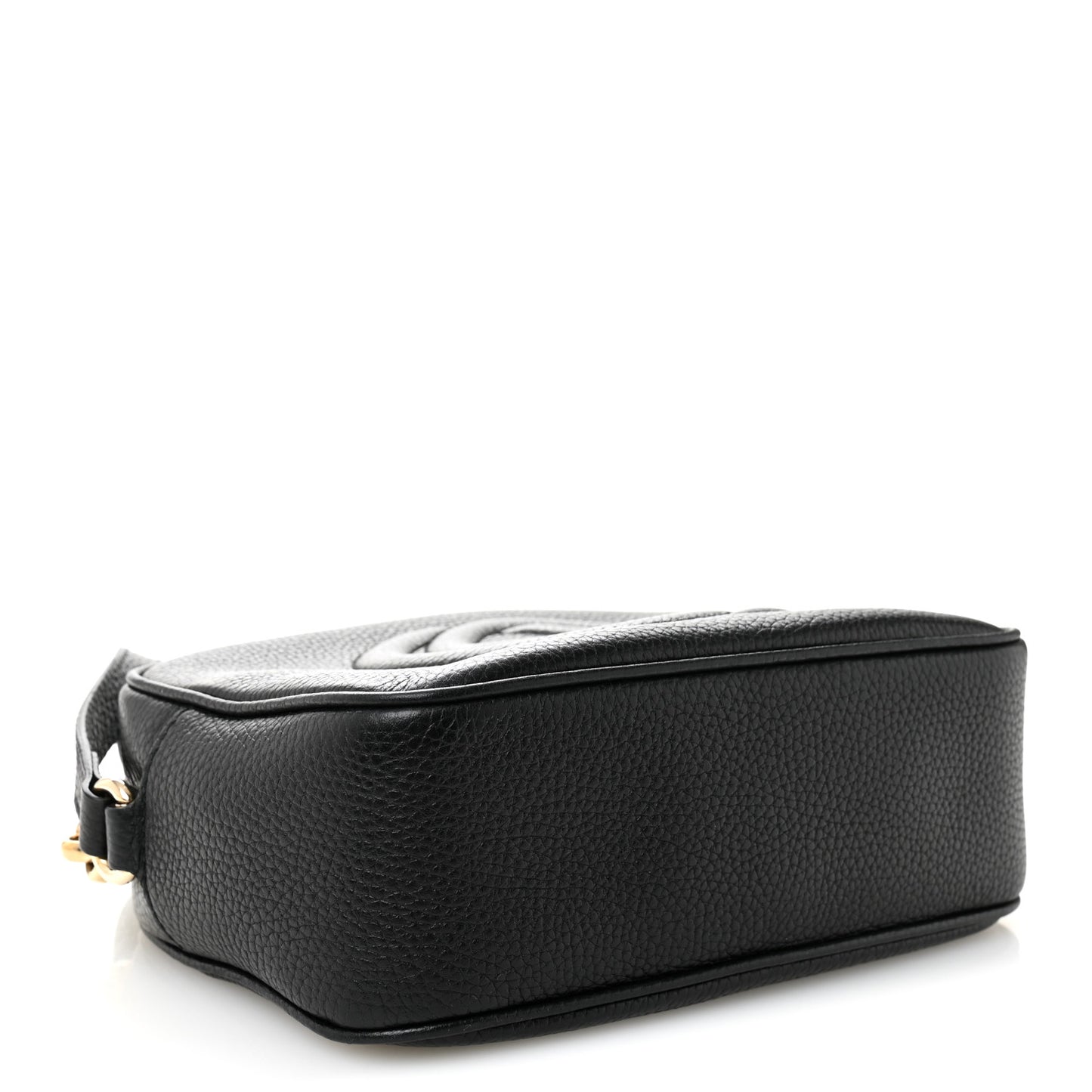 Pebbled Calfskin Small Soho Disco Bag Black
