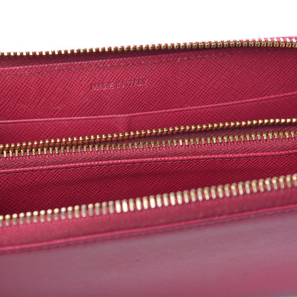 Prada Saffiano Zip Around Wallet Peonia 14 of 17