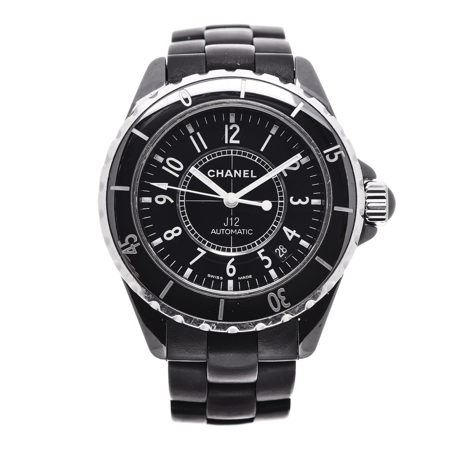 Stainless Steel Ceramic 38mm J12 Automatic Watch Black