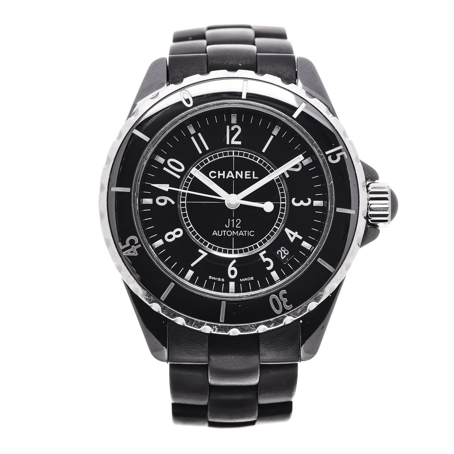Chanel Stainless Steel Ceramic 38mm J12 Automatic Watch Black 1 of 12