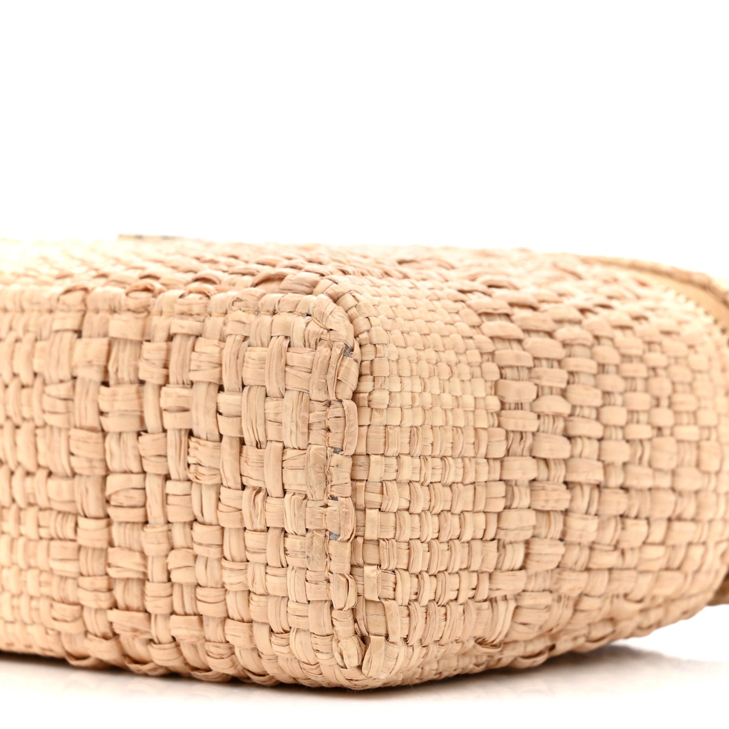 Chanel Braided Raffia Quilted Top Handle Slim Vanity Case With Chain Beige 10 of 11