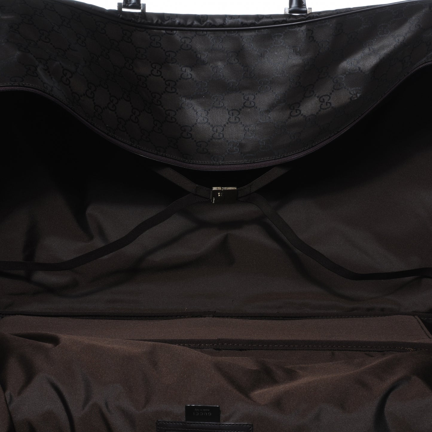 Nylon Monogram Large Lightweight Suitcase Luggage Brown