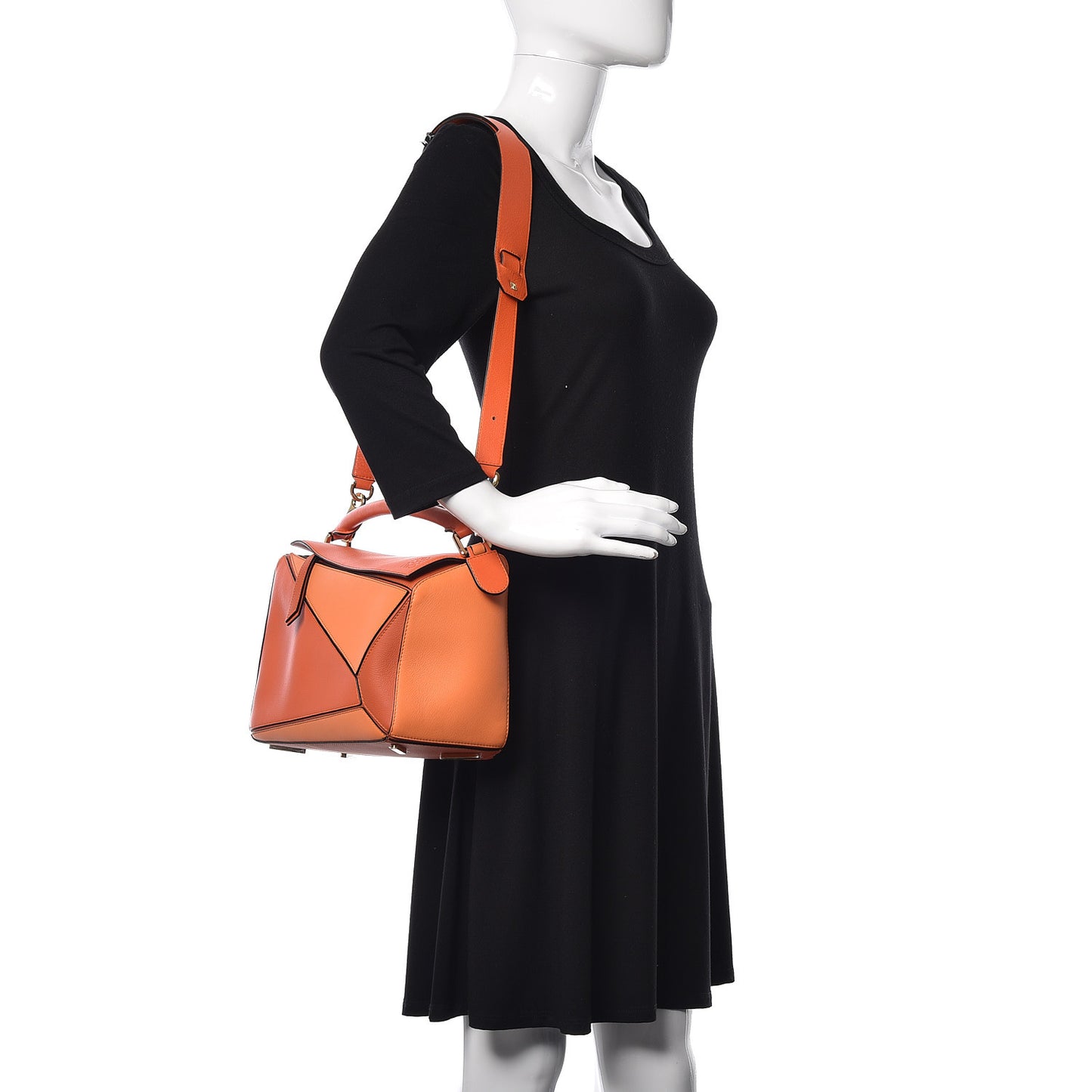 Calfskin Medium Puzzle Bag Orange Multi