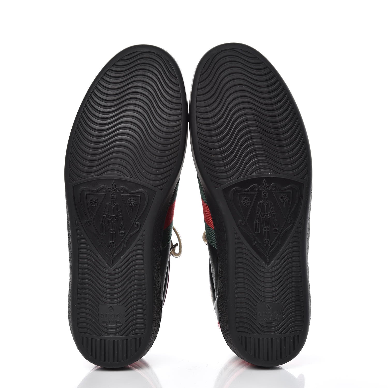 Gucci Calfskin Ayers Web Mens New Ace Stripe High Top Sneakers 7 Black 5 of 10