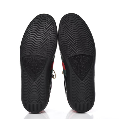 Gucci Calfskin Ayers Web Mens New Ace Stripe High Top Sneakers 7 Black 5 of 10