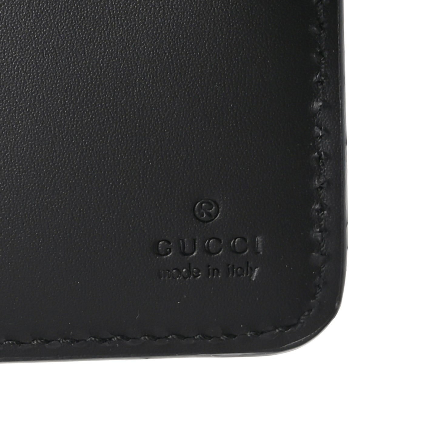 Piuma Calfskin Jumbo GG Embossed Medium Wallet Black