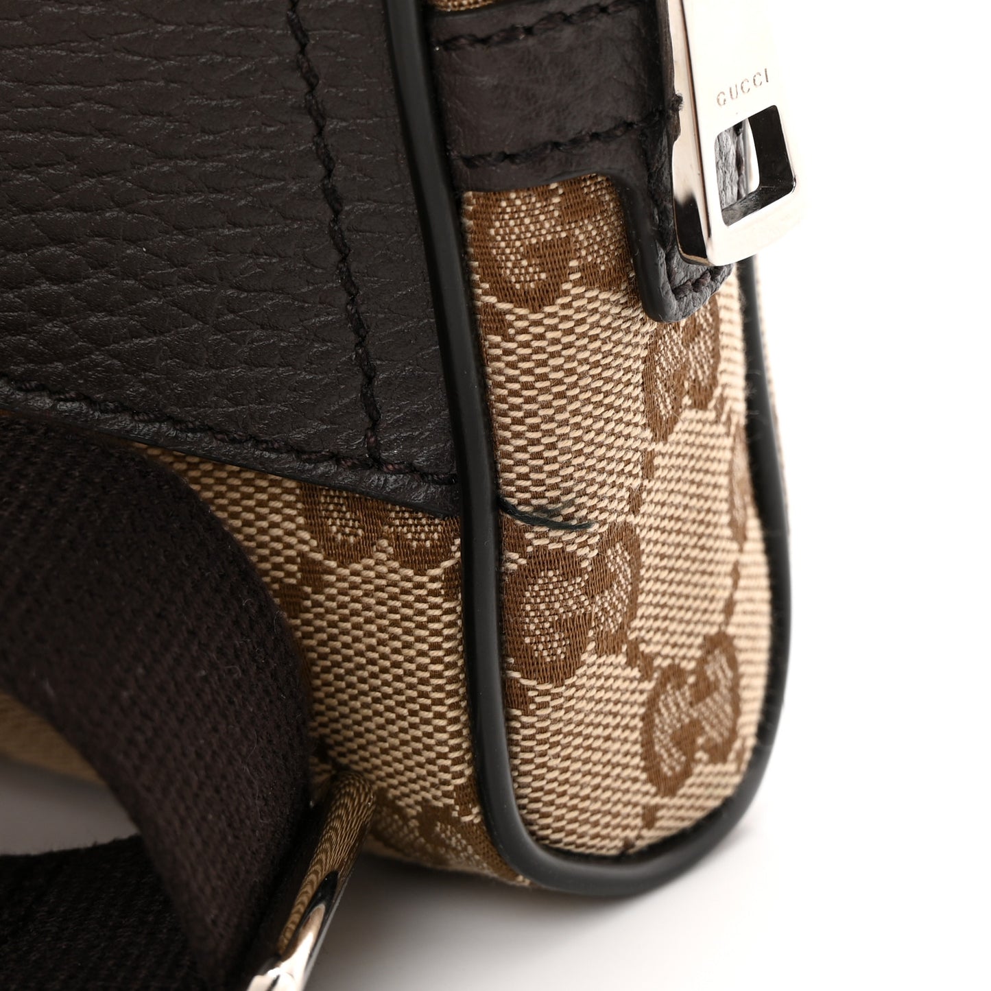 Monogram Dollar Calfskin Belt Bag Beige Ebony Testa di Moro Marrone Scuro