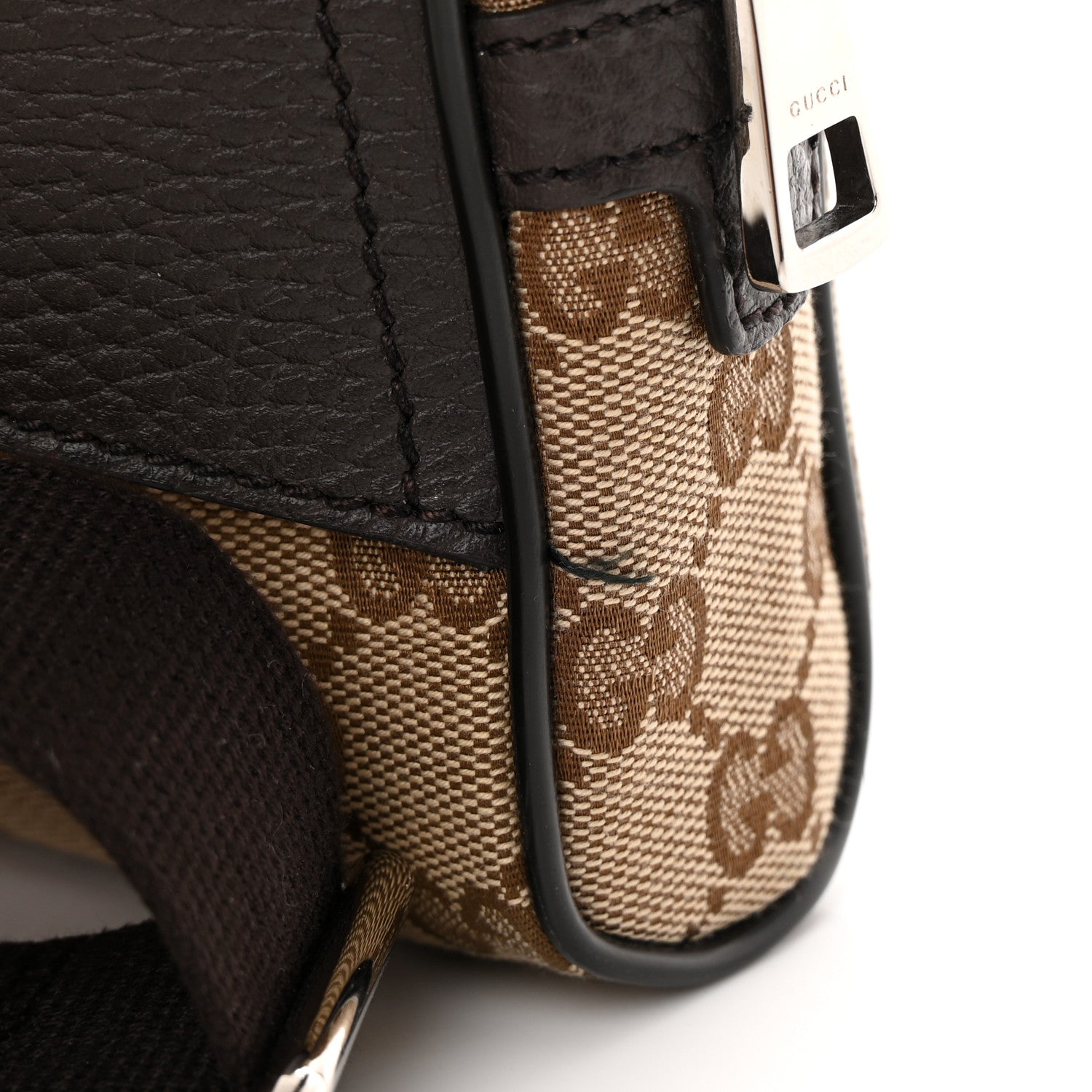 Gucci Monogram Dollar Calfskin Belt Bag Beige Ebony Testa di Moro Marrone Scuro 13 of 13