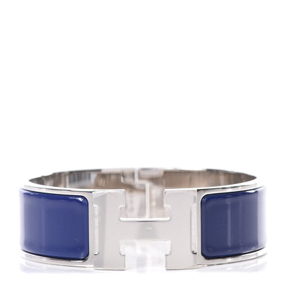 Hermes Enamel Wide Clic Clac H Bracelet GM Bleu Imperial 1 of 4