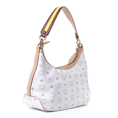 MCM Visetos Striped Hobo White 2 of 4