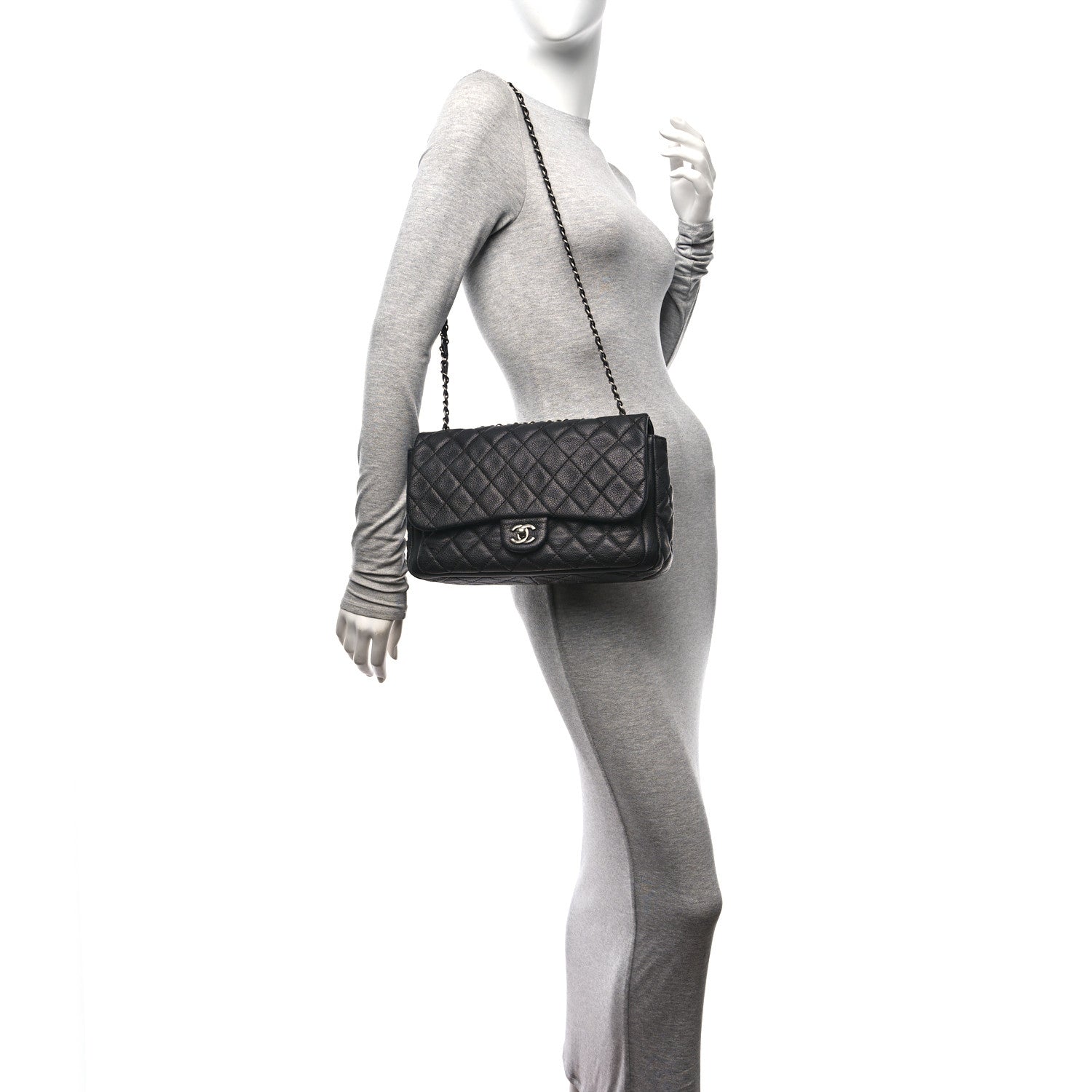Chanel Caviar Quilted Large Now and Forever Flap Black 2 of 10