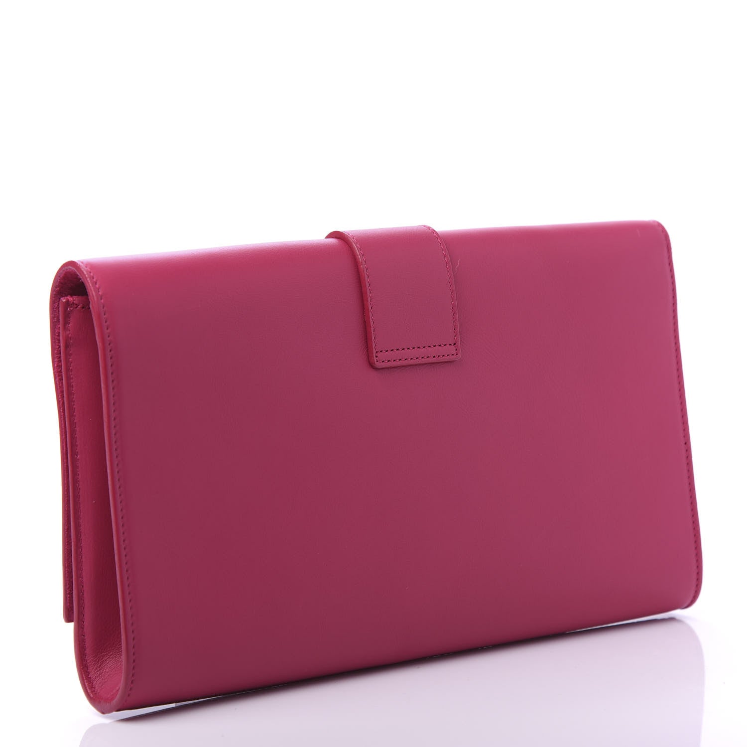 Saint Laurent Calfskin Classic Y Ligne Clutch Fuchsia 3 of 9