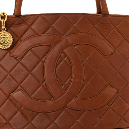Chanel Lambskin Quilted Medallion Tote Brown 9 of 11