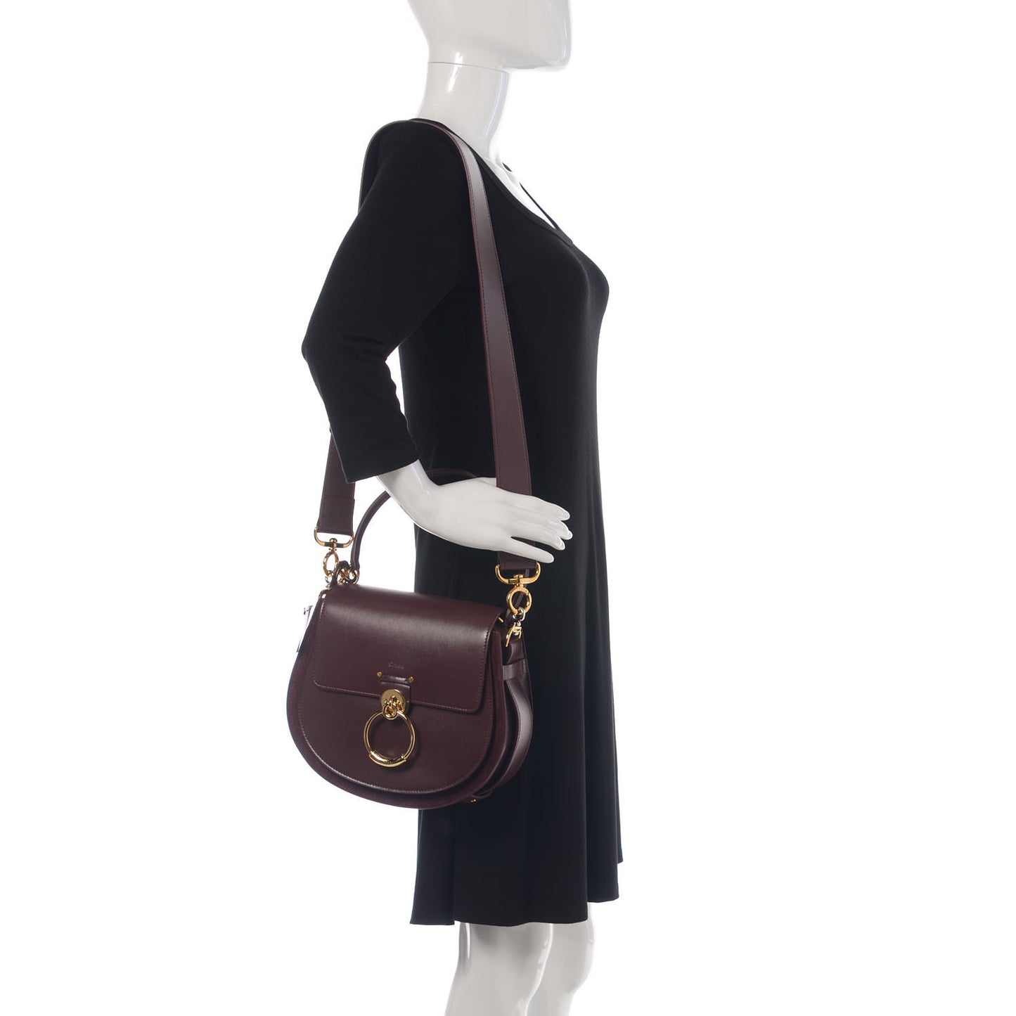 Calfskin Large Tess Bag Burnt Brown