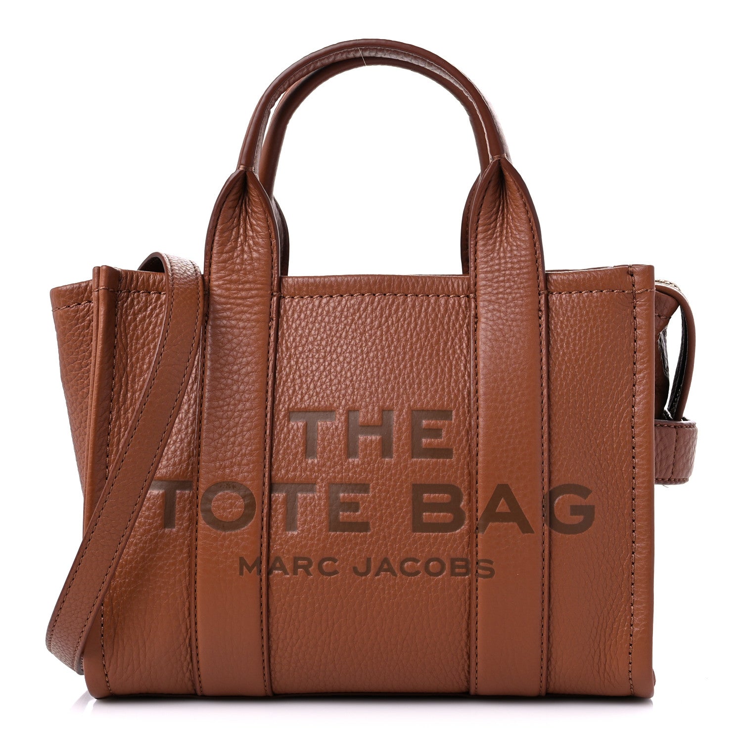 Marc Jacobs Grained Calfskin Small The Tote Bag Argan Oil 1 of 9