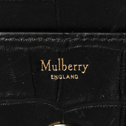 Mulberry Crocodile Embossed Calfskin Small Darley Black 5 of 10