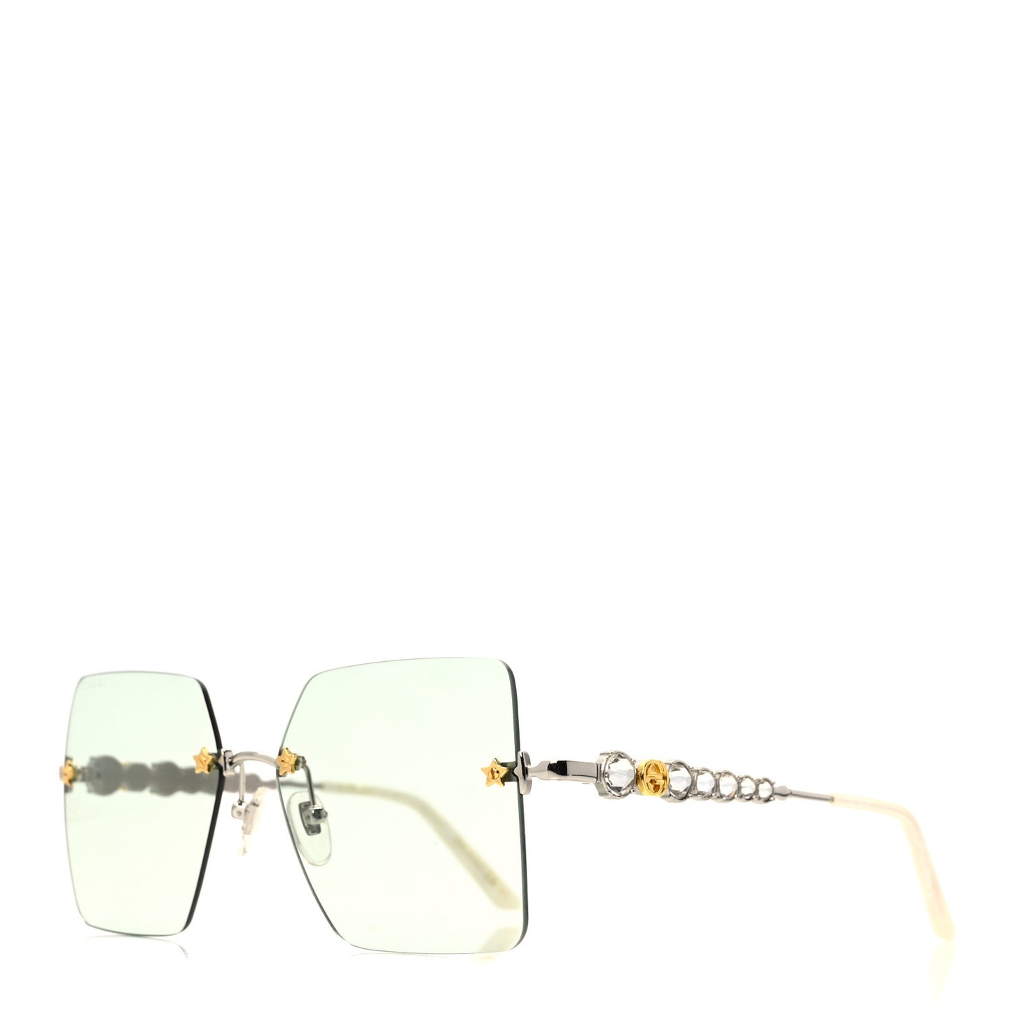 Crystal Metal Sunglasses GG0644S Blue Silver