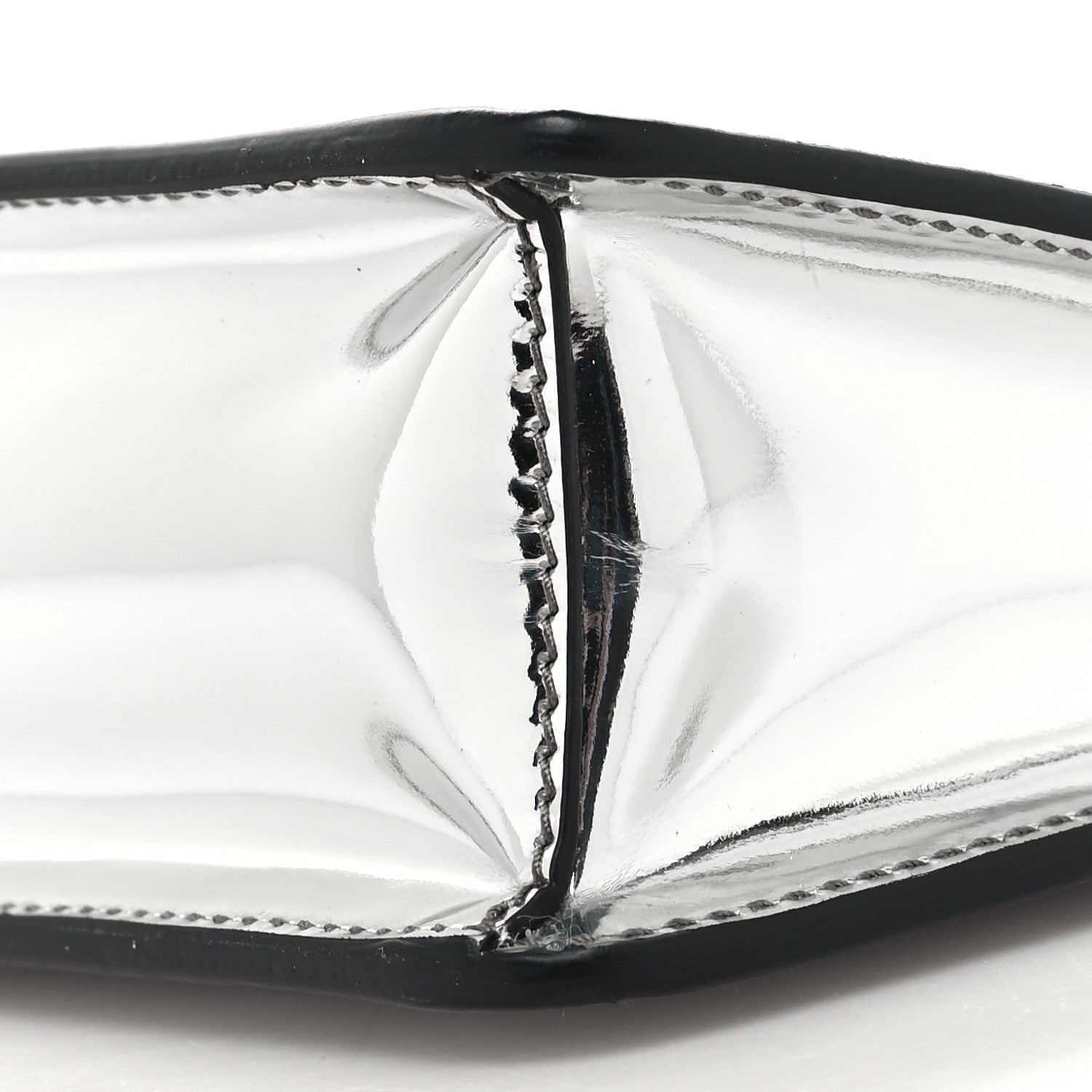 Prada Spazzolato Metal Triangle Logo Triangle Patterned Mini Shoulder Bag Argento 9 of 9