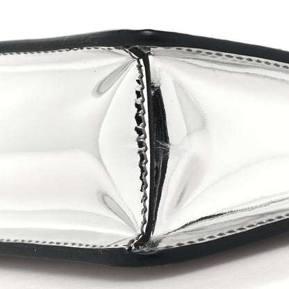 Prada Spazzolato Metal Triangle Logo Triangle Patterned Mini Shoulder Bag Argento 9 of 9