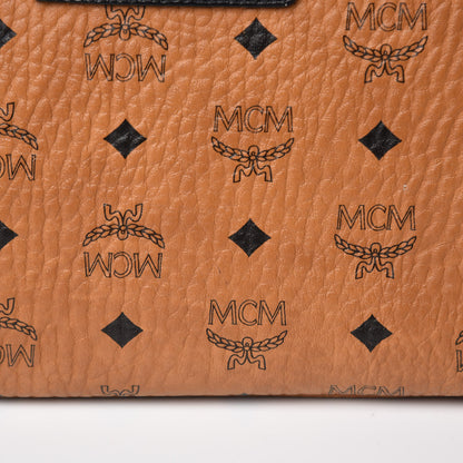 MCM Visetos Medium Anya Essential Victory Patch Shopper Tote Cognac 19 of 19