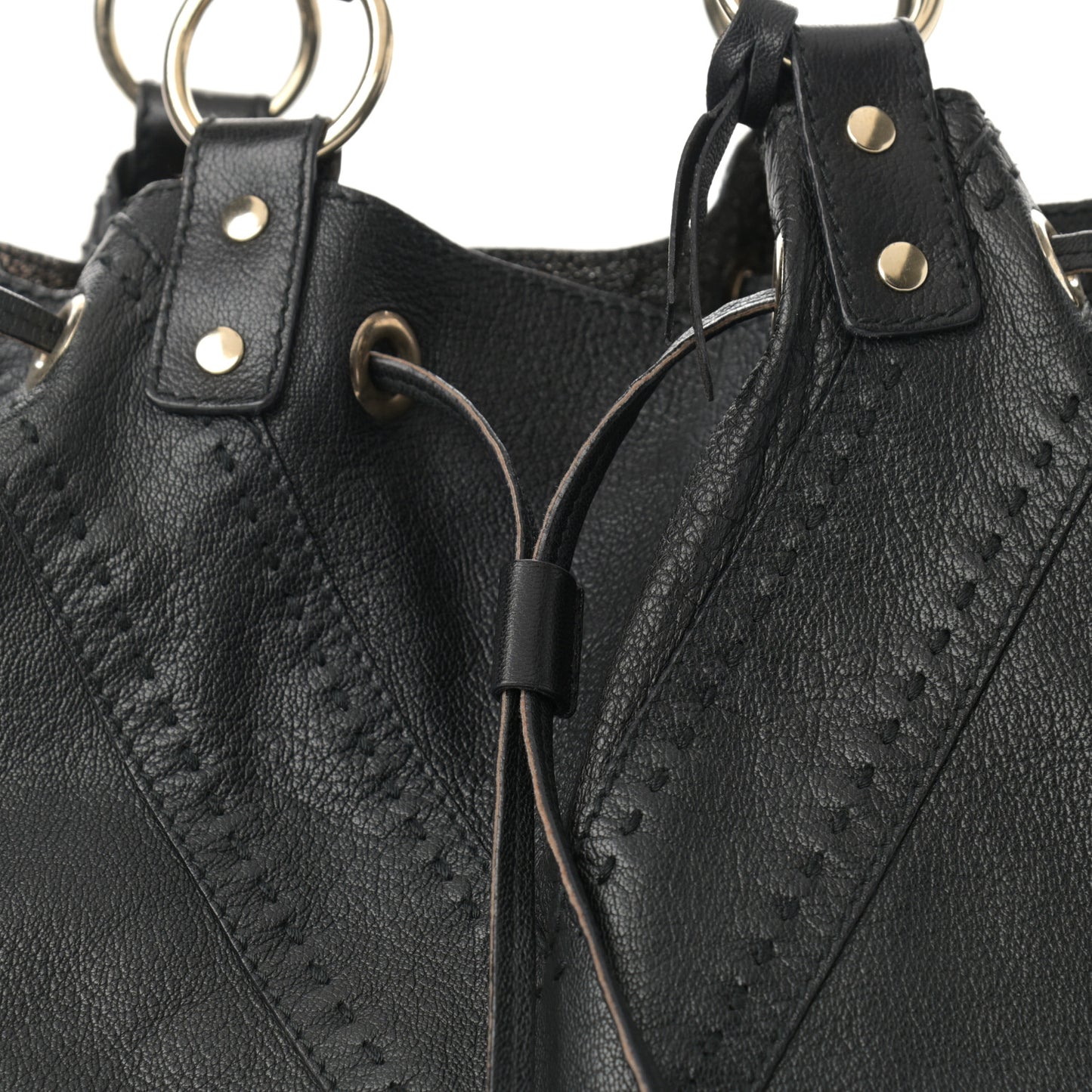 Calfskin Reversible Double Sac Y Tote Gold Black