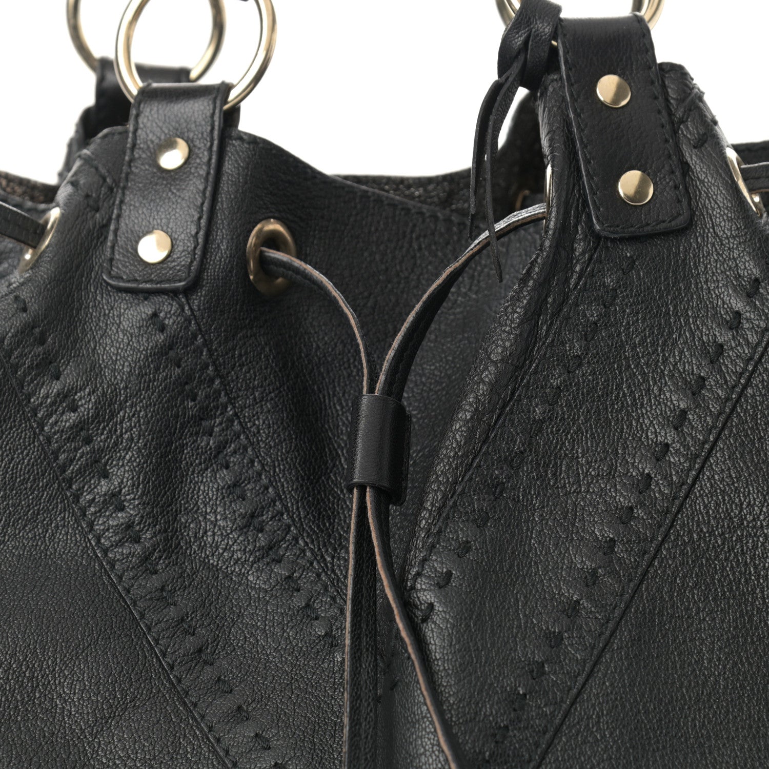 Saint Laurent Calfskin Reversible Double Sac Y Tote Gold Black 8 of 19
