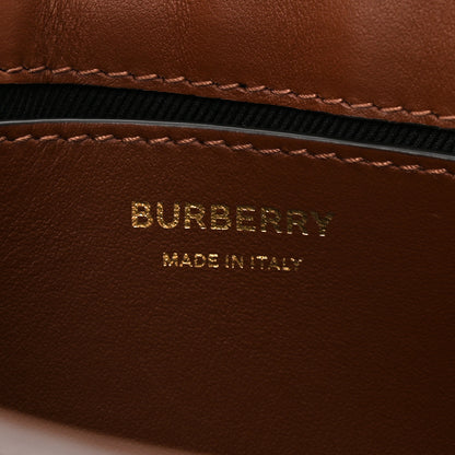 Burberry Calfskin Giant Check E-Canvas Note Crossbody Bag Dark Birch Brown 6 of 10