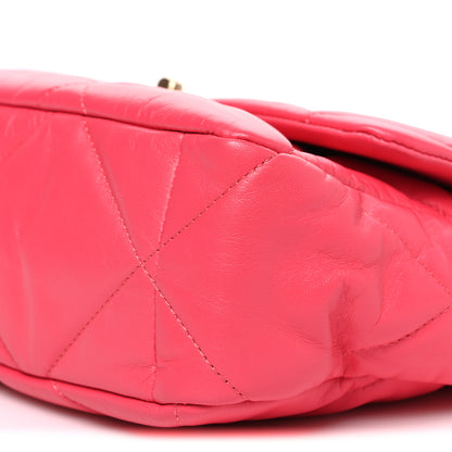 Chanel Lambskin Quilted Large Chanel 19 Flap Dark Pink 10 of 10
