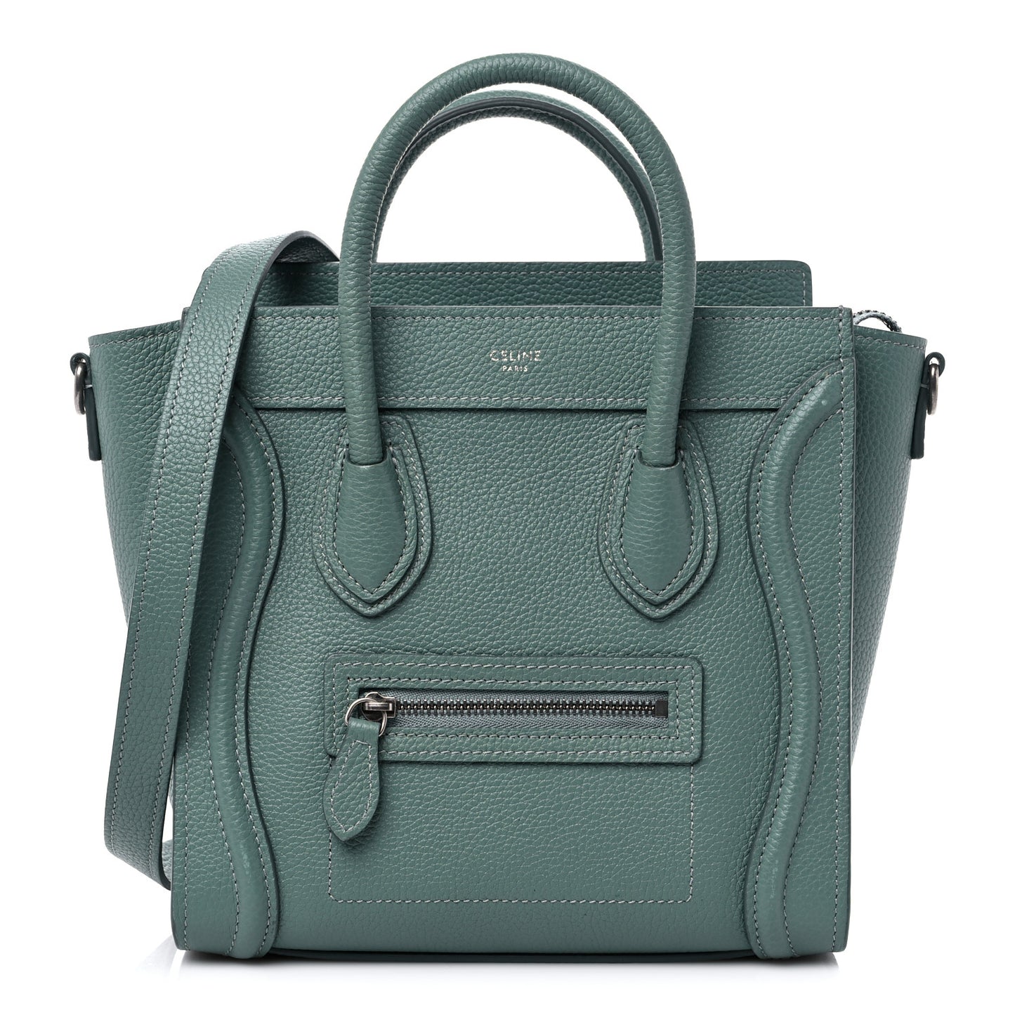 Drummed Calfskin Nano Luggage Celadon