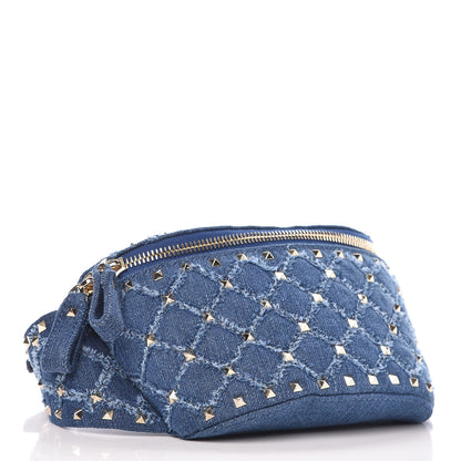 Valentino Garavani Denim Rockstud Spike Belt Bag 95 Denim 4 of 8
