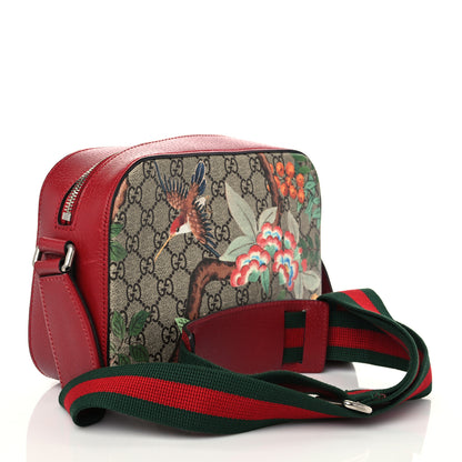 Gucci GG Supreme Monogram Tian Web Camera Bag Beige Multicolor Red 3 of 9