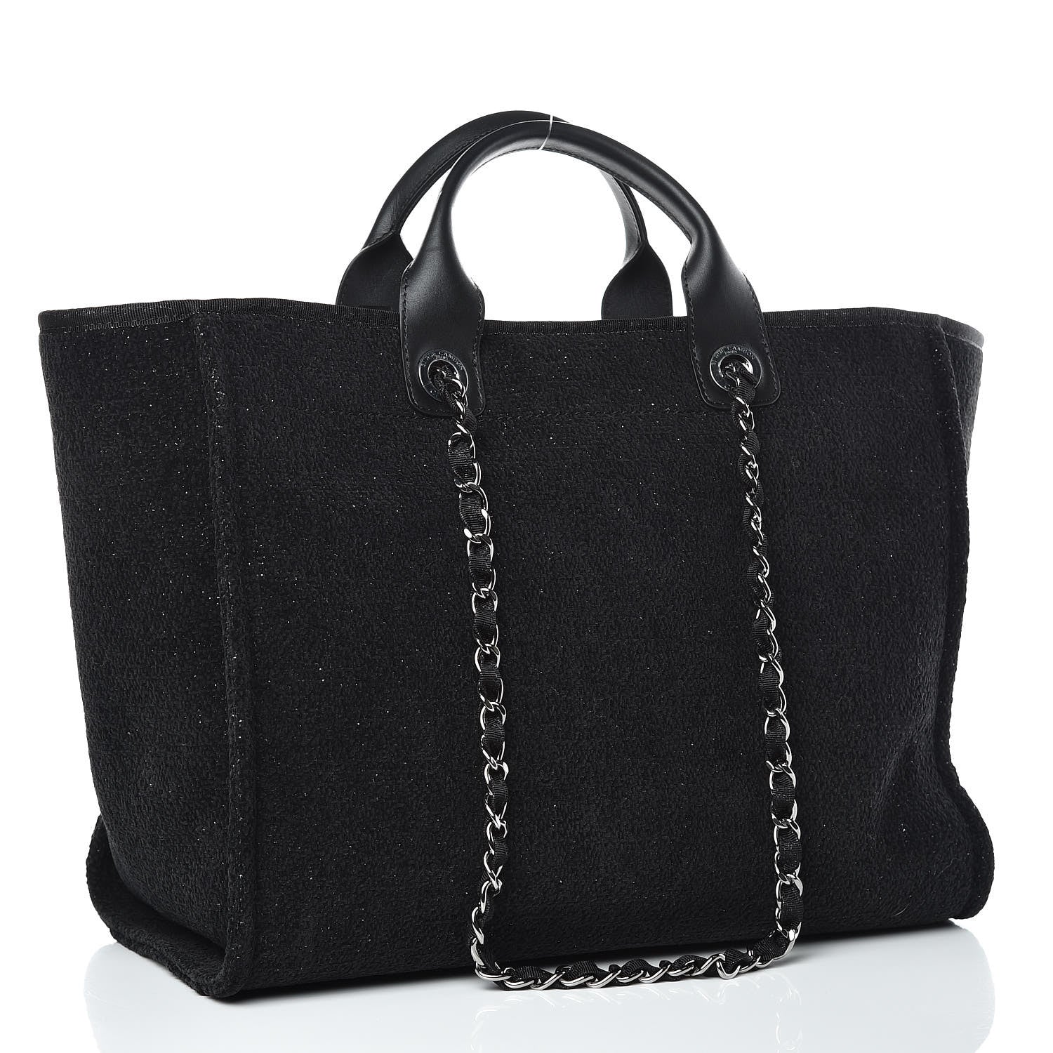 Chanel Lurex Boucle Medium Deauville Tote Black 4 of 8