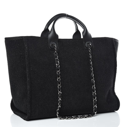 Chanel Lurex Boucle Medium Deauville Tote Black 4 of 9