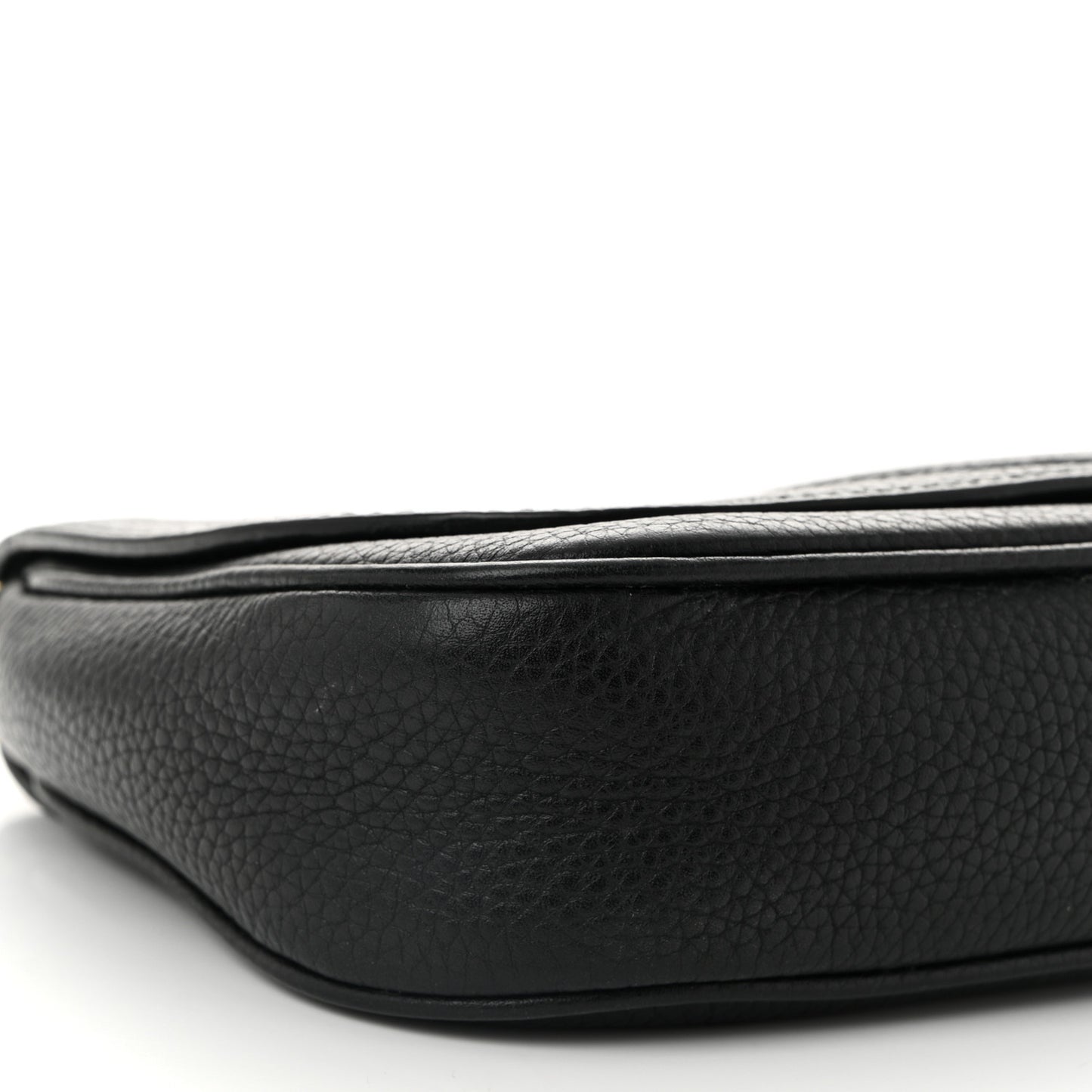 Pebbled Calfskin Medium Soho Flap Crossbody Black