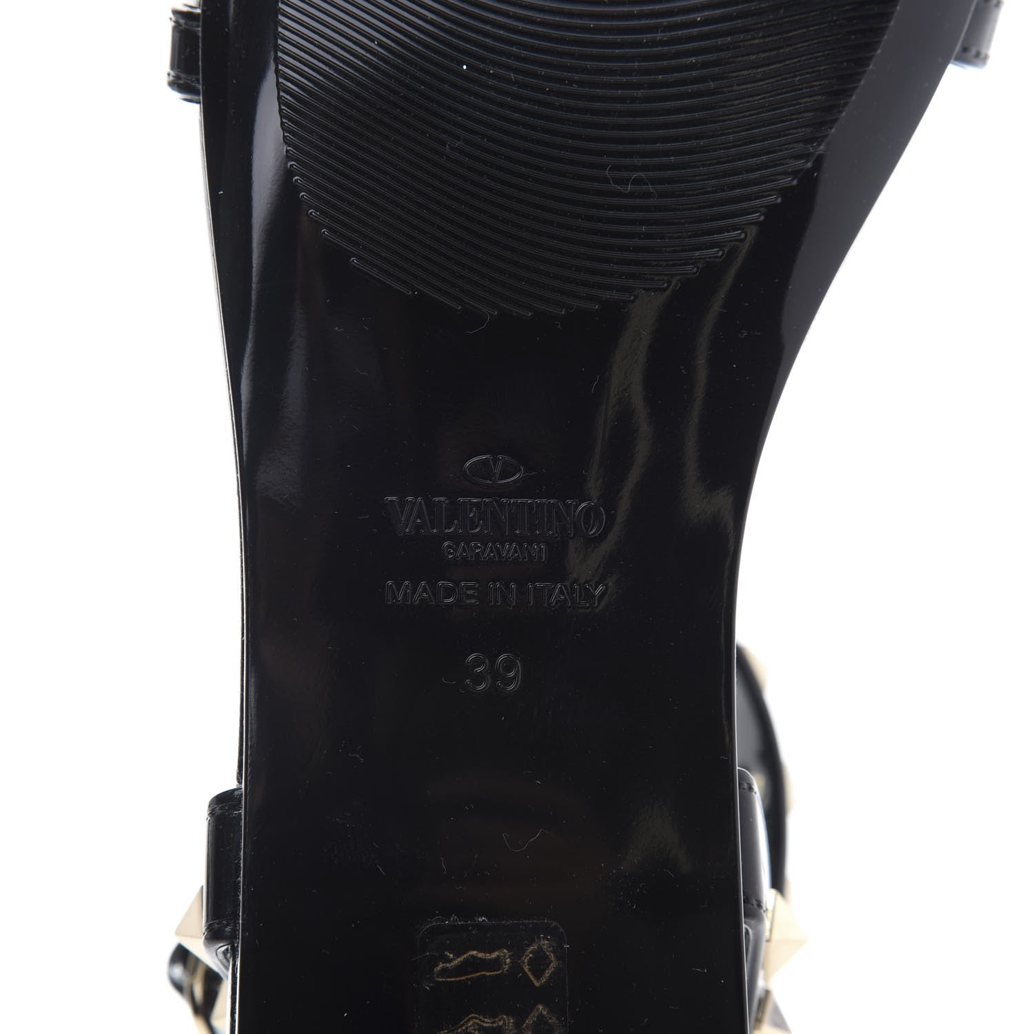 Valentino Garavani PVC Jelly Rockstud Caged Sandals 39 Black 7 of 7