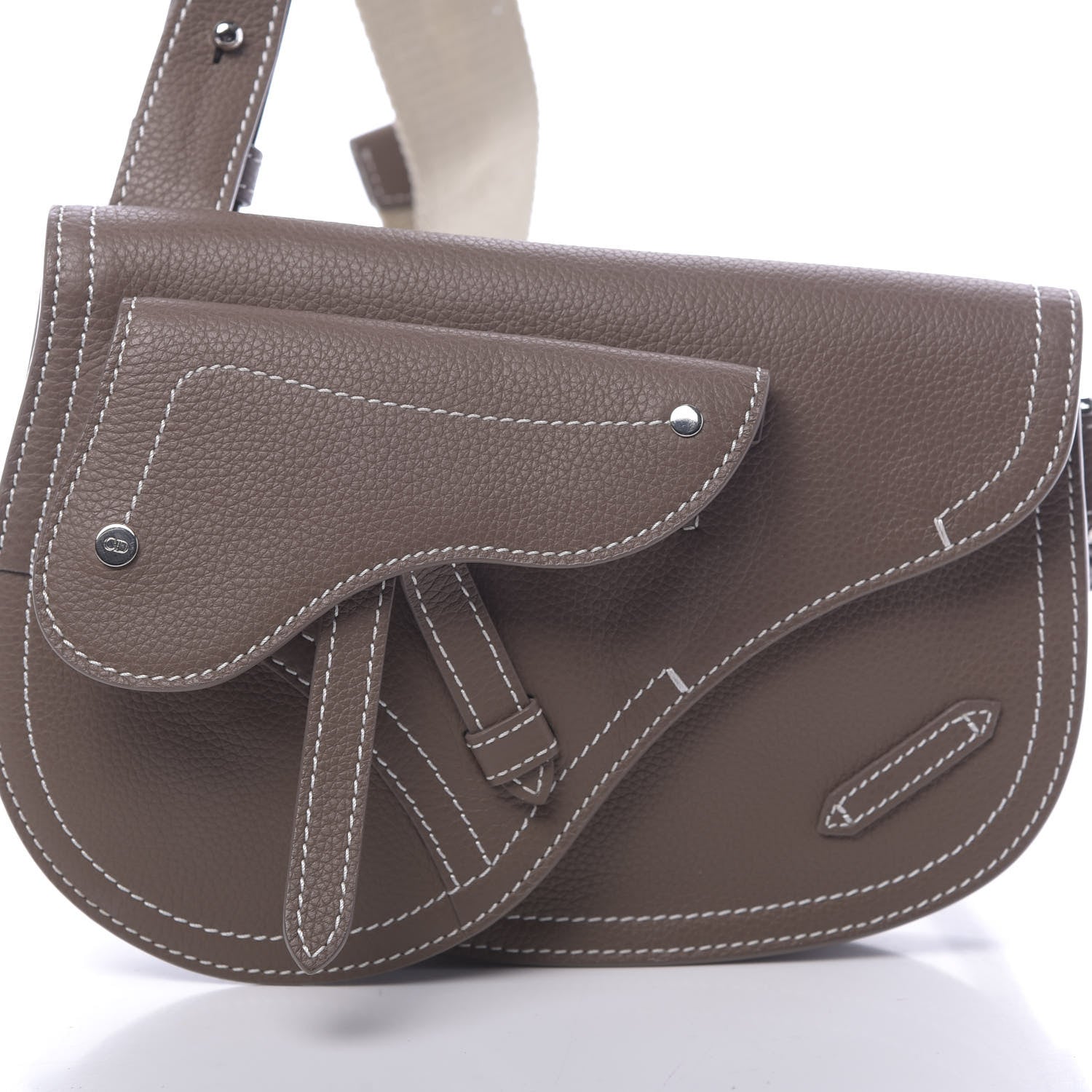 Christian Dior X KAWS Grained Calfskin Saddle Pouch Marron Multicolor 9 of 10
