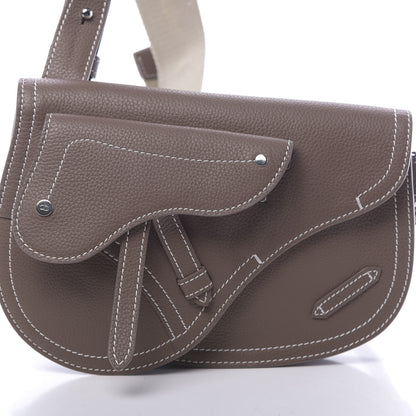 Christian Dior X KAWS Grained Calfskin Saddle Pouch Marron Multicolor 9 of 10