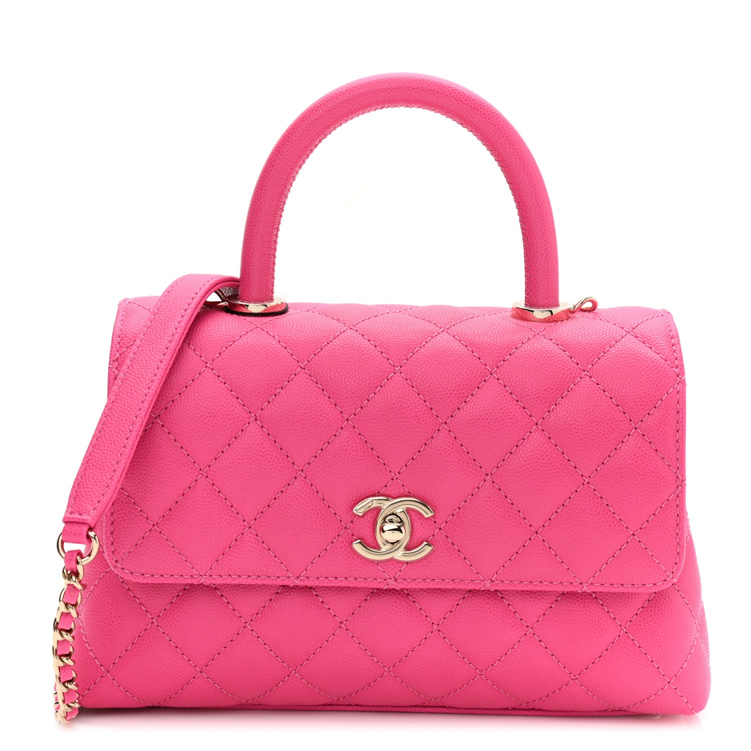Chanel Caviar Quilted Mini Coco Handle Flap Rose 1 of 11