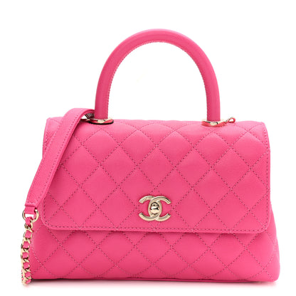 Chanel Caviar Quilted Mini Coco Handle Flap Rose 1 of 11