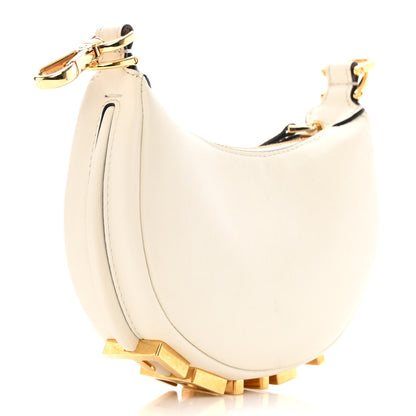 Fendi Vitello Grace Matte Nano Fendigraphy Hobo Charm White Ice 3 of 11