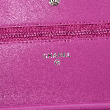 Chanel Lambskin Quilted Boy Wallet On Chain WOC Dark Pink 6 of 8
