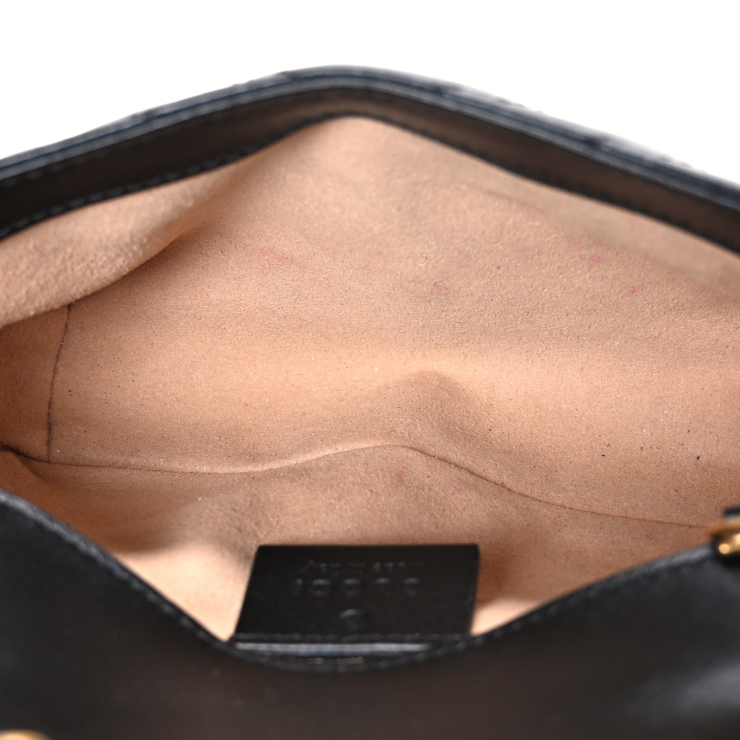 Calfskin Matelasse Super Mini GG Marmont Shoulder Bag Black