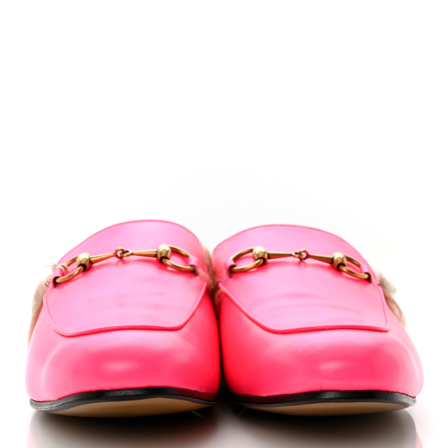Calfskin Fur Mens Princetown Slippers 12 Fuxia Fluo Natural