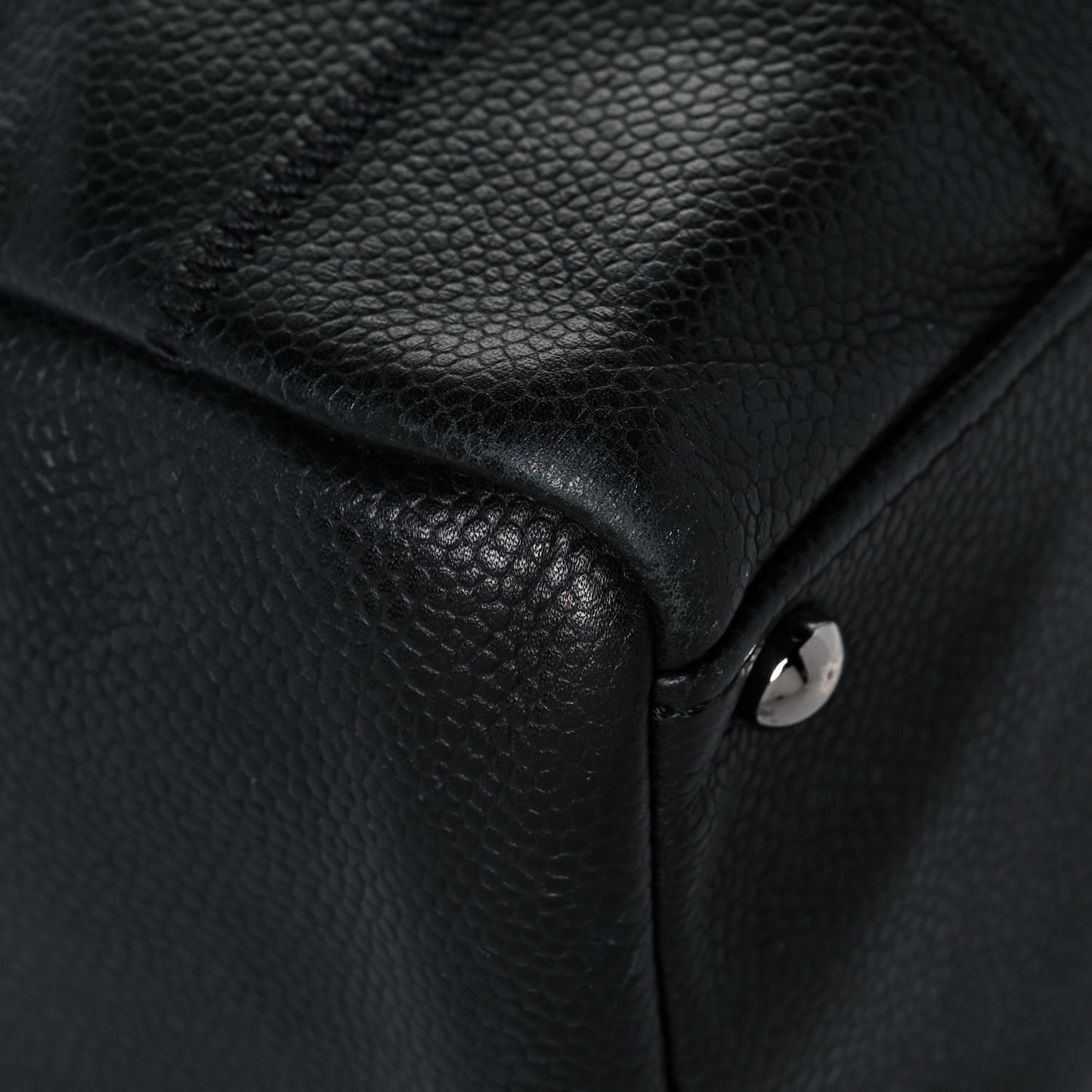Caviar Square Stitched Tote Black