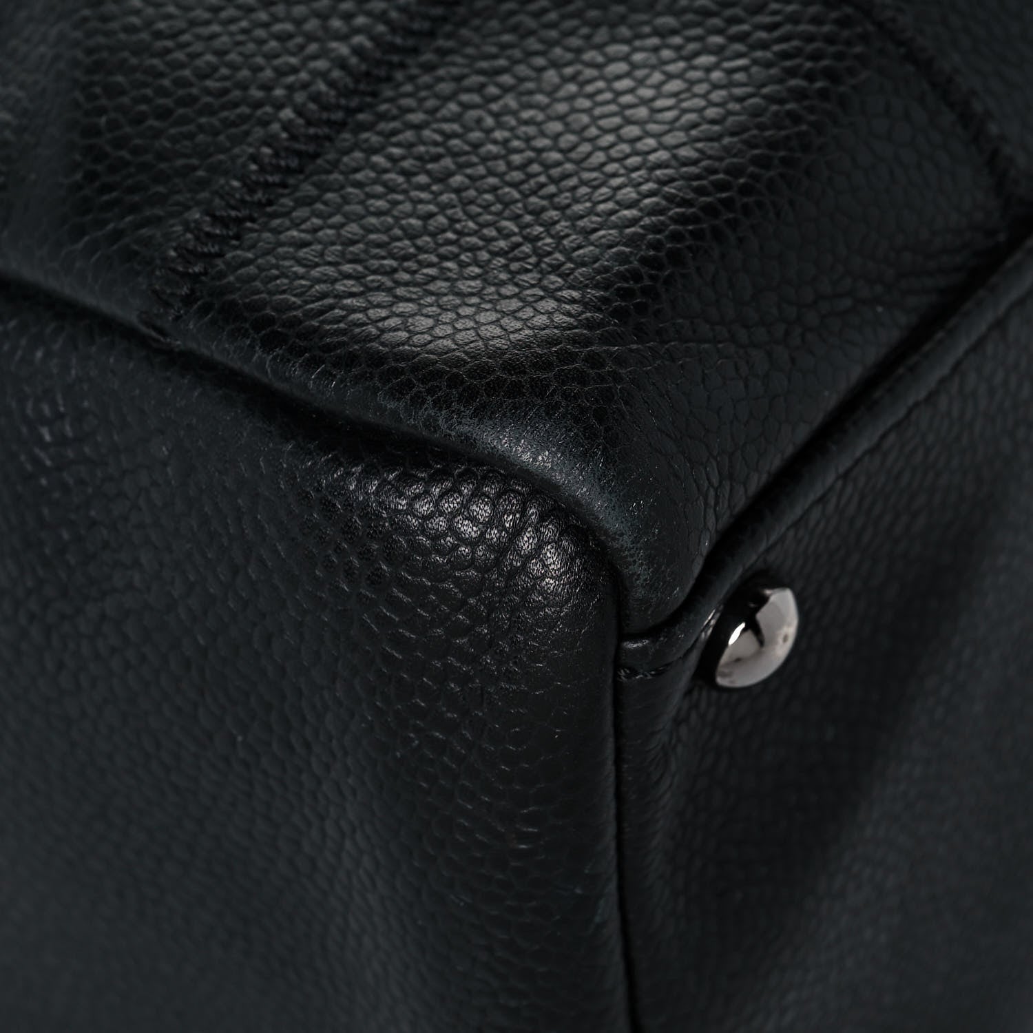 Chanel Caviar Square Stitched Tote Black 10 of 12