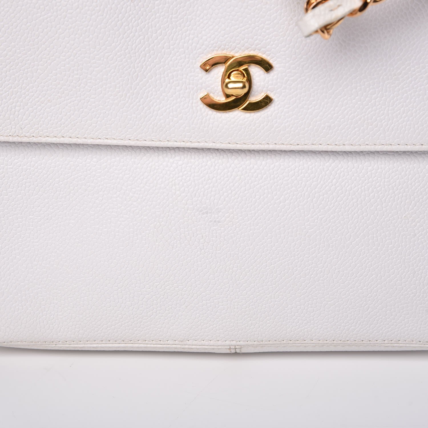 Chanel Caviar CC Flap Tote White 13 of 15
