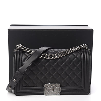 Chanel Calfskin Quilted Medium Boy Flap Black 11 of 11