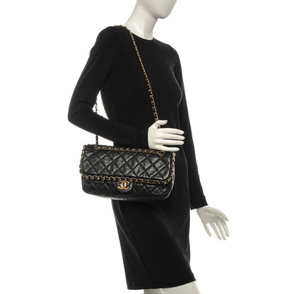 Chanel Calfskin Quilted Medium Chain Me Flap Black 2 of 7