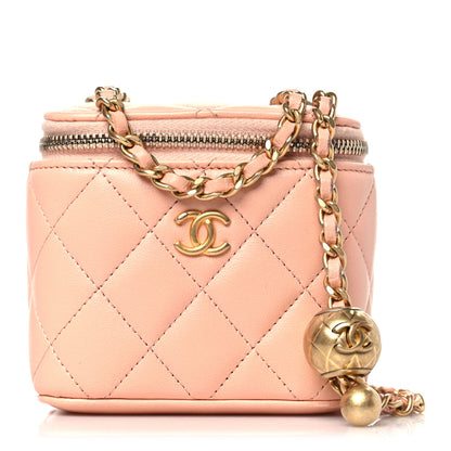 Chanel Lambskin Quilted Pearl Crush Mini Vanity Case With Chain Beige 1 of 9