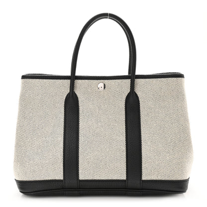 Hermes Twill H Negonda Garden Party 30 TPM Tote Ecru Black 1 of 10